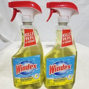 2 Spray Bottles Windex multi surface Disinfectant Cleaner Kills 99.9% of Germs